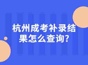 杭州成考補(bǔ)錄結(jié)果怎么查詢?